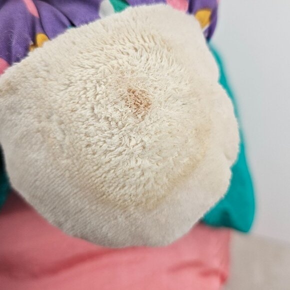 International Silver Bunny Rabbit Plush Parachute Easter Vintage Plastic Eyes - Picture 8 of 9